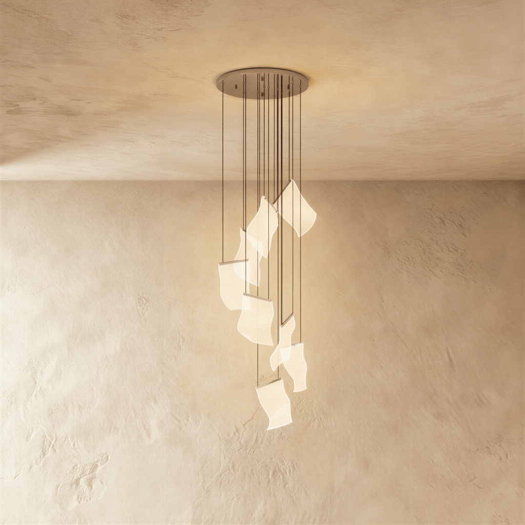 Akrylový vrstvený závěsný lustr LumenWeave s rozptýleným světlem