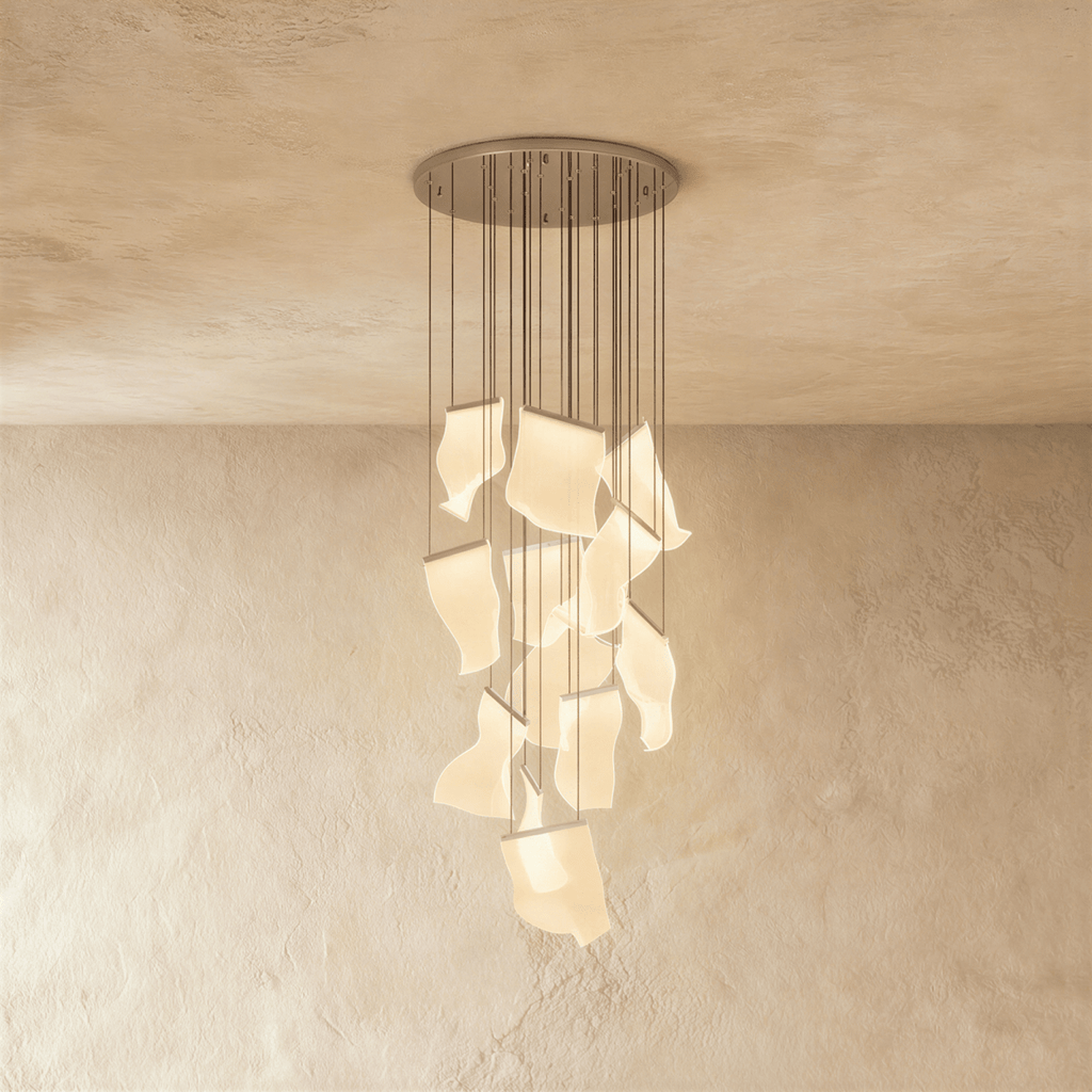 Akrylový vrstvený závěsný lustr LumenWeave s rozptýleným světlem