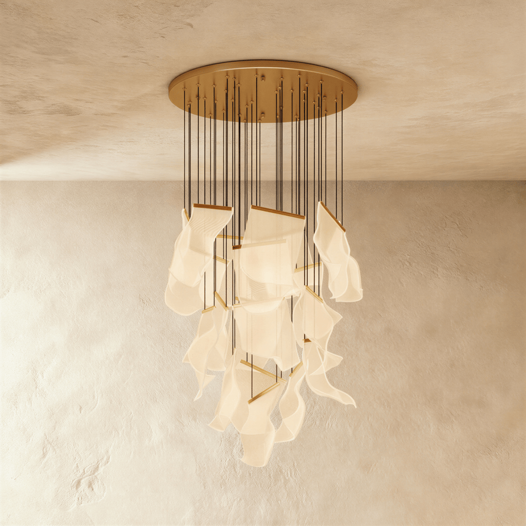 Akrylový vrstvený závěsný lustr LumenWeave s rozptýleným světlem