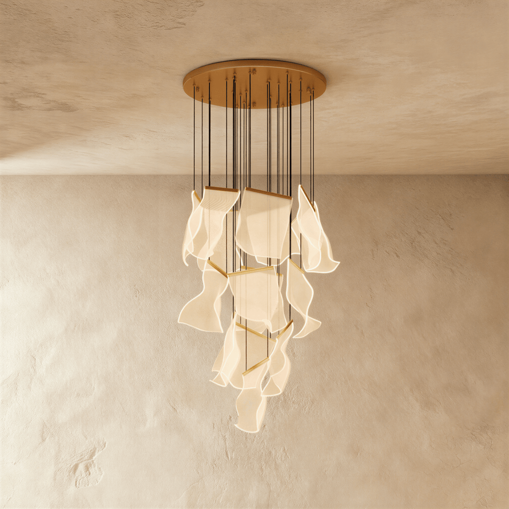 Akrylový vrstvený závěsný lustr LumenWeave s rozptýleným světlem