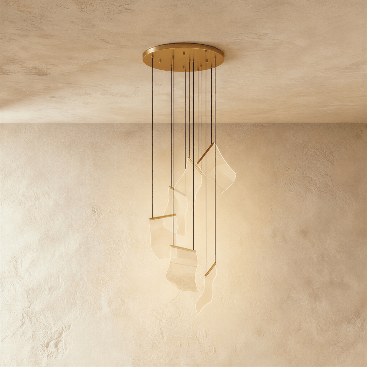 Akrylový vrstvený závěsný lustr LumenWeave s rozptýleným světlem