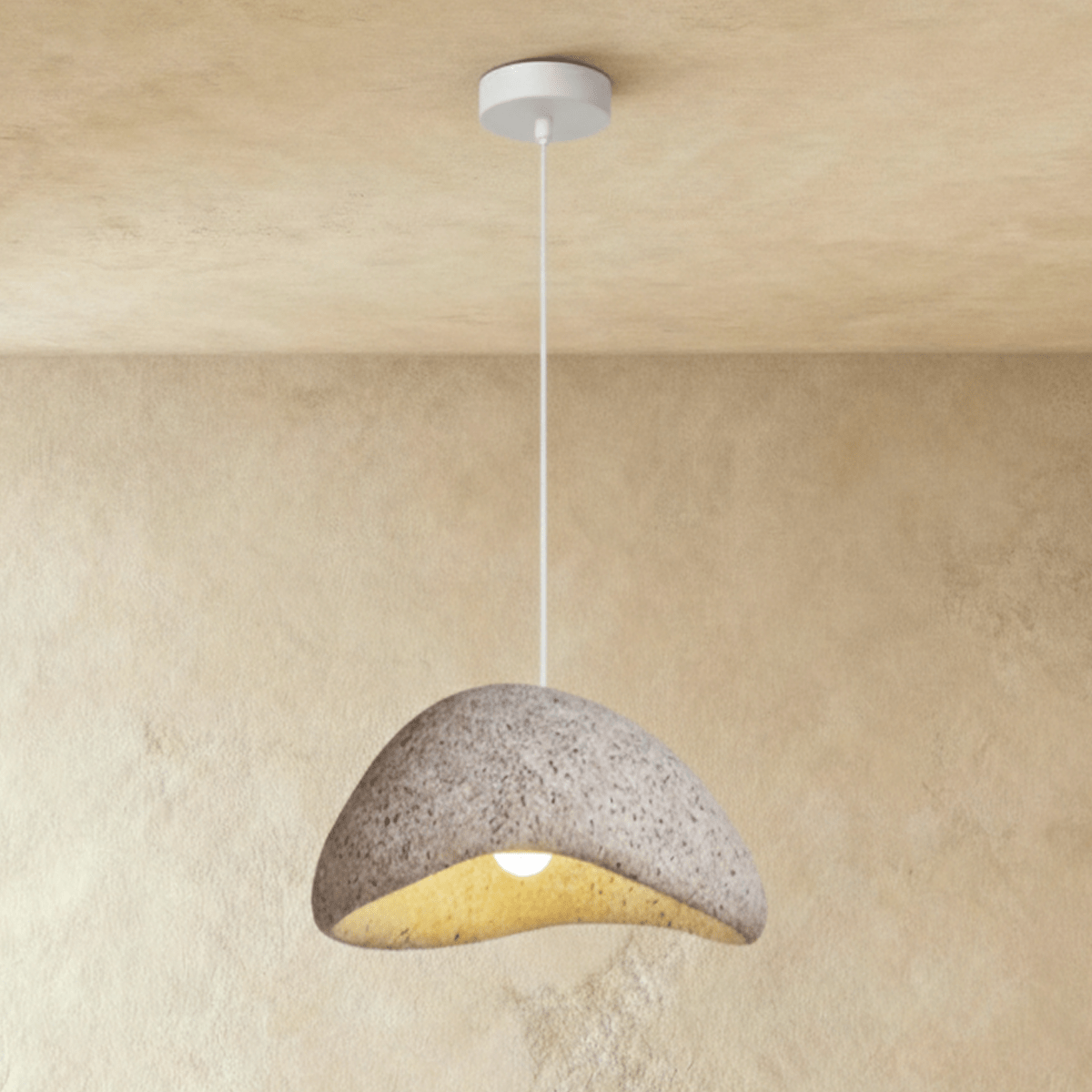 Candeeiro Pendente Cloudveil Sand Inspirado no Minimalismo Wabi Sabi