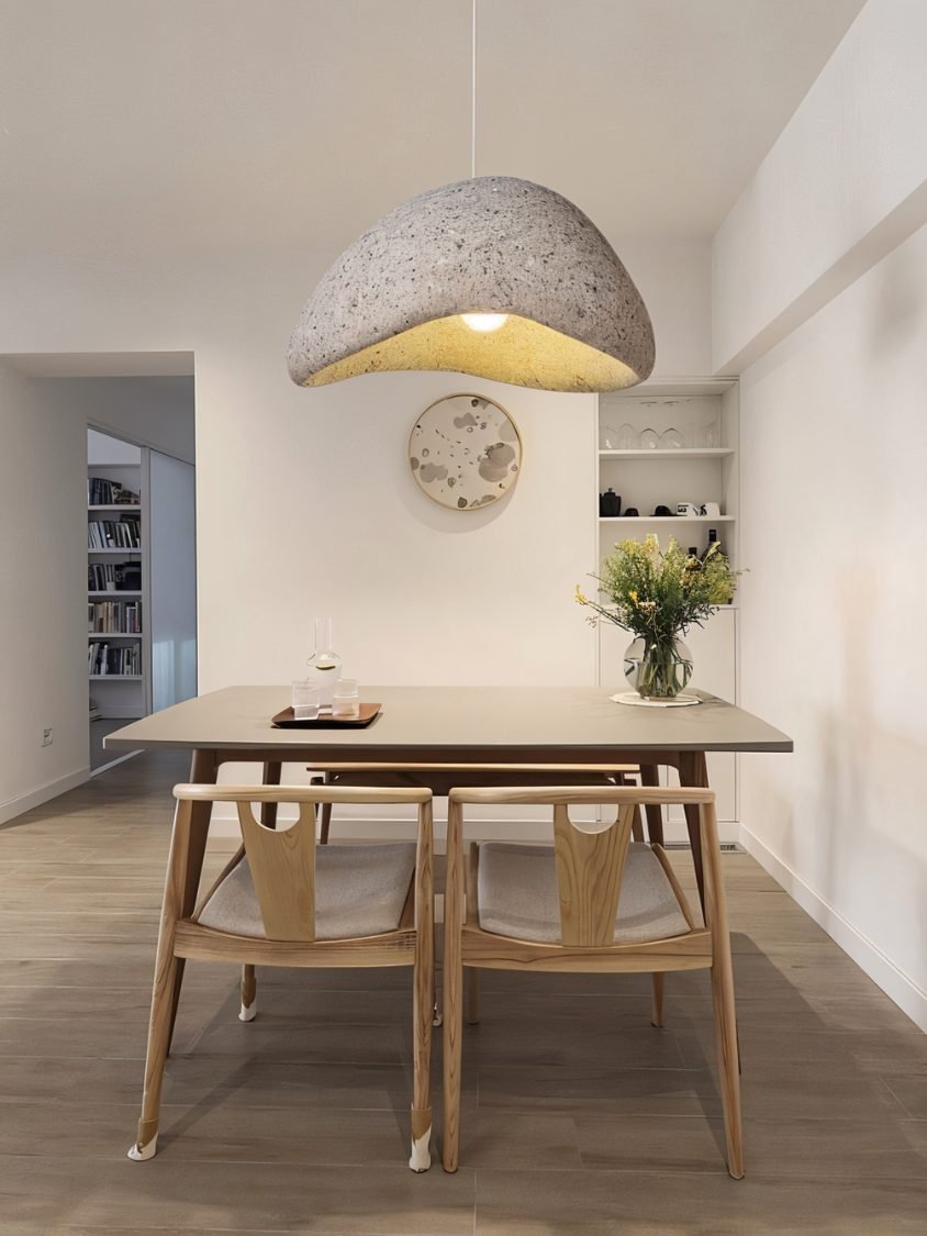 Candeeiro Pendente Cloudveil Sand Inspirado no Minimalismo Wabi Sabi