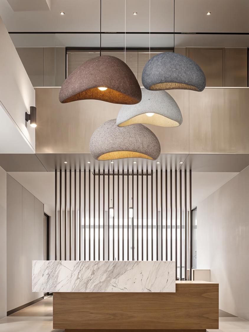 Candeeiro Pendente Cloudveil Sand Inspirado no Minimalismo Wabi Sabi