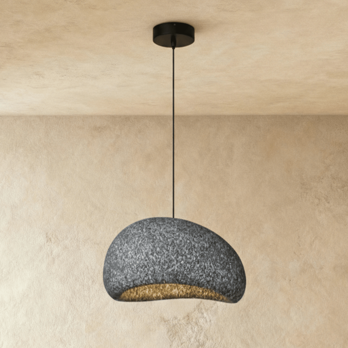 Candeeiro Pendente Cloudveil Sand Inspirado no Minimalismo Wabi Sabi