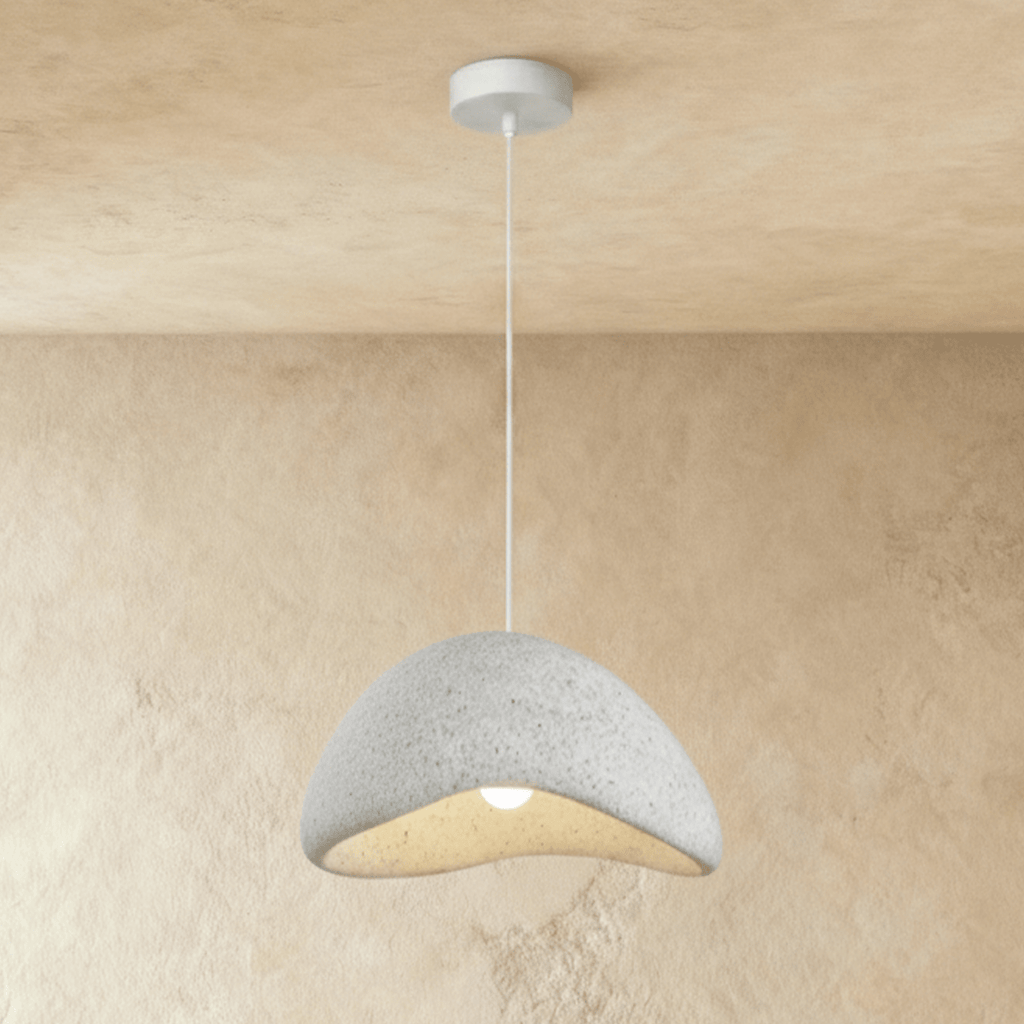 Candeeiro Pendente Cloudveil Sand Inspirado no Minimalismo Wabi Sabi