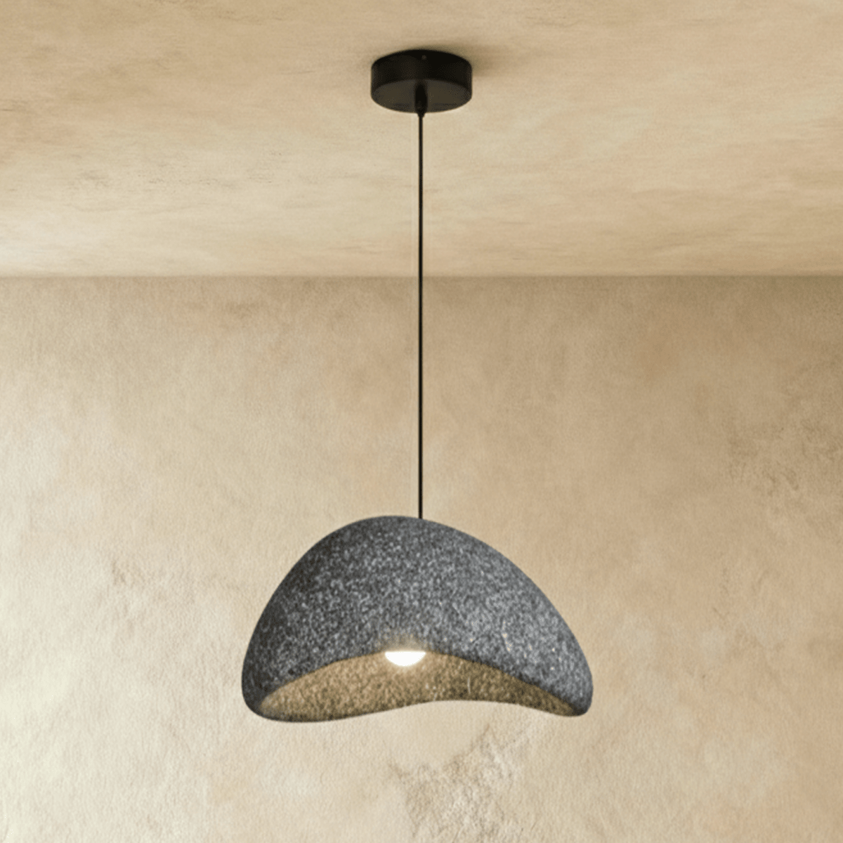 Candeeiro Pendente Cloudveil Sand Inspirado no Minimalismo Wabi Sabi
