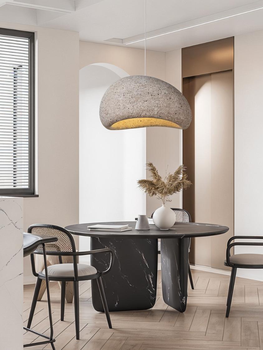 Candeeiro Pendente Cloudveil Sand Inspirado no Minimalismo Wabi Sabi