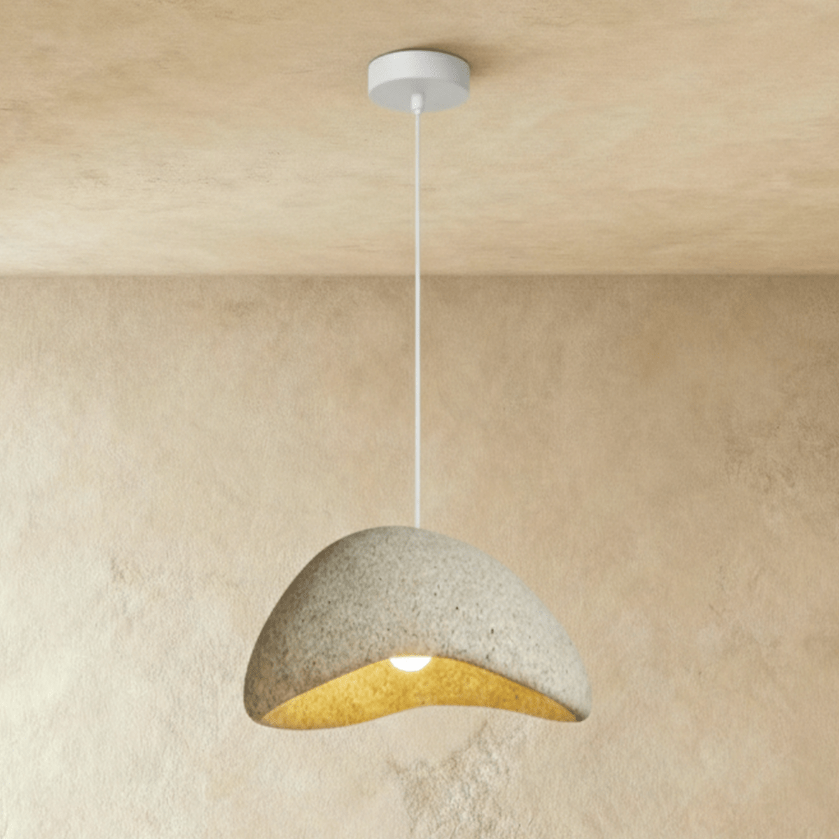Candeeiro Pendente Cloudveil Sand Inspirado no Minimalismo Wabi Sabi