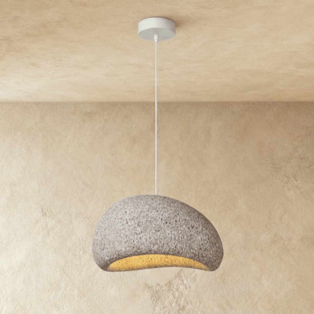 Candeeiro Pendente Cloudveil Sand Inspirado no Minimalismo Wabi Sabi