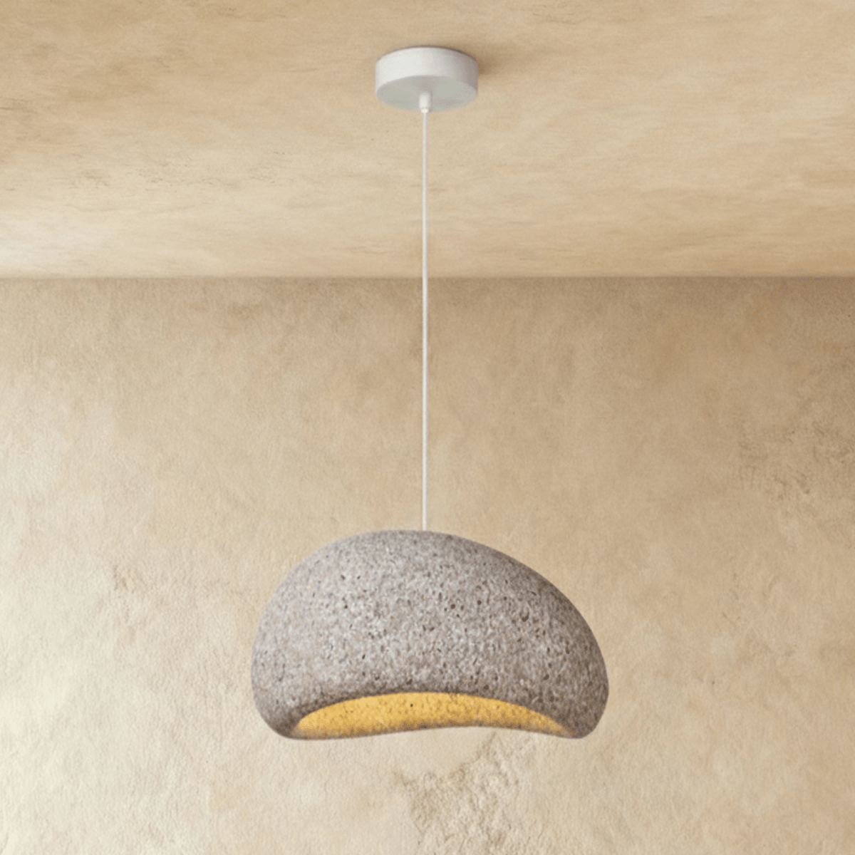 Candeeiro Pendente Cloudveil Sand Inspirado no Minimalismo Wabi Sabi