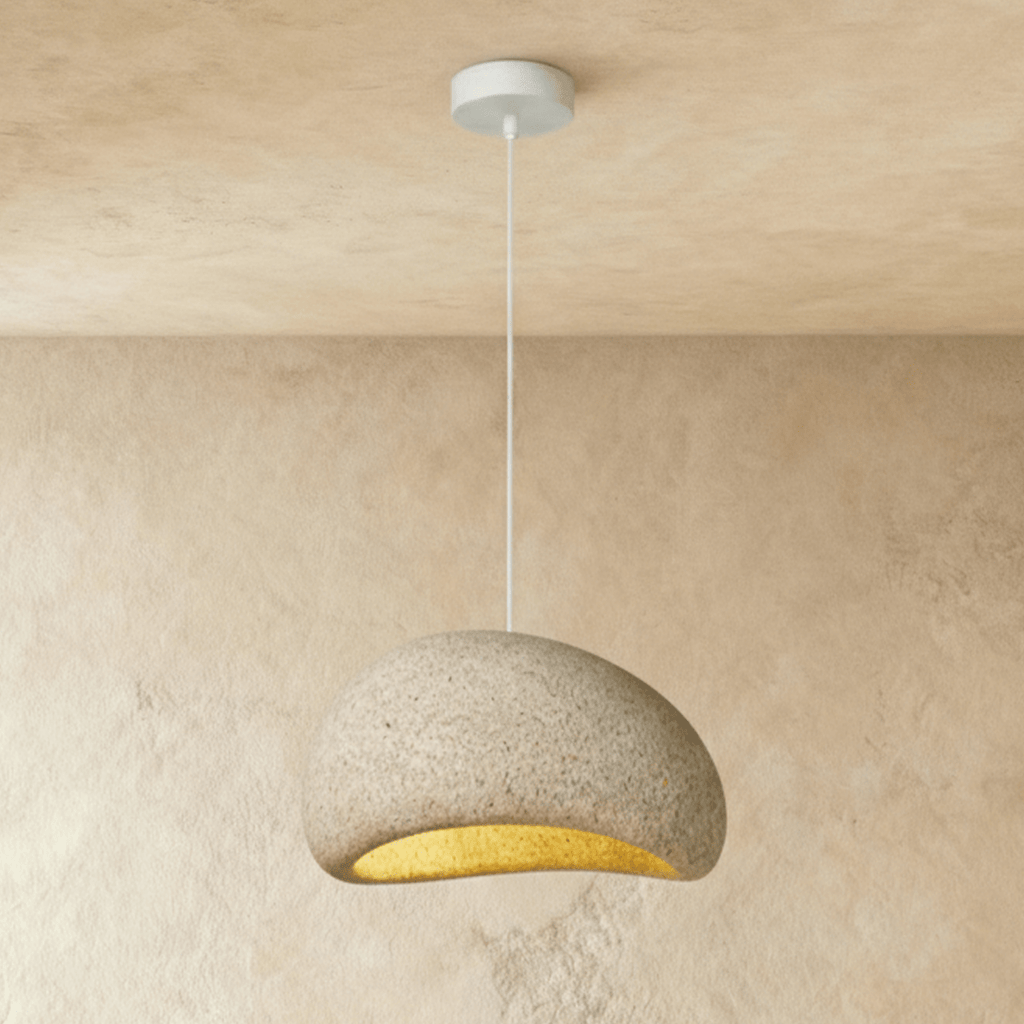 Candeeiro Pendente Cloudveil Sand Inspirado no Minimalismo Wabi Sabi
