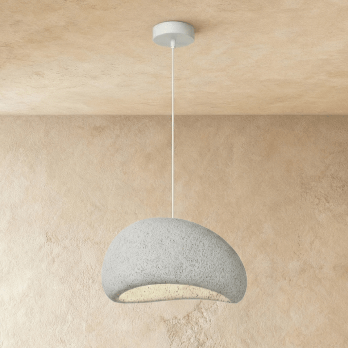 Candeeiro Pendente Cloudveil Sand Inspirado no Minimalismo Wabi Sabi