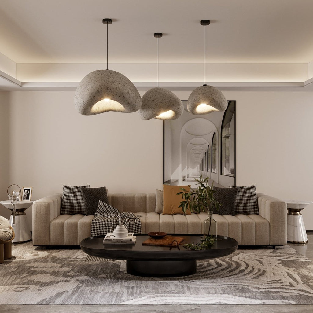 Candeeiro Pendente Cloudveil Sand Inspirado no Minimalismo Wabi Sabi