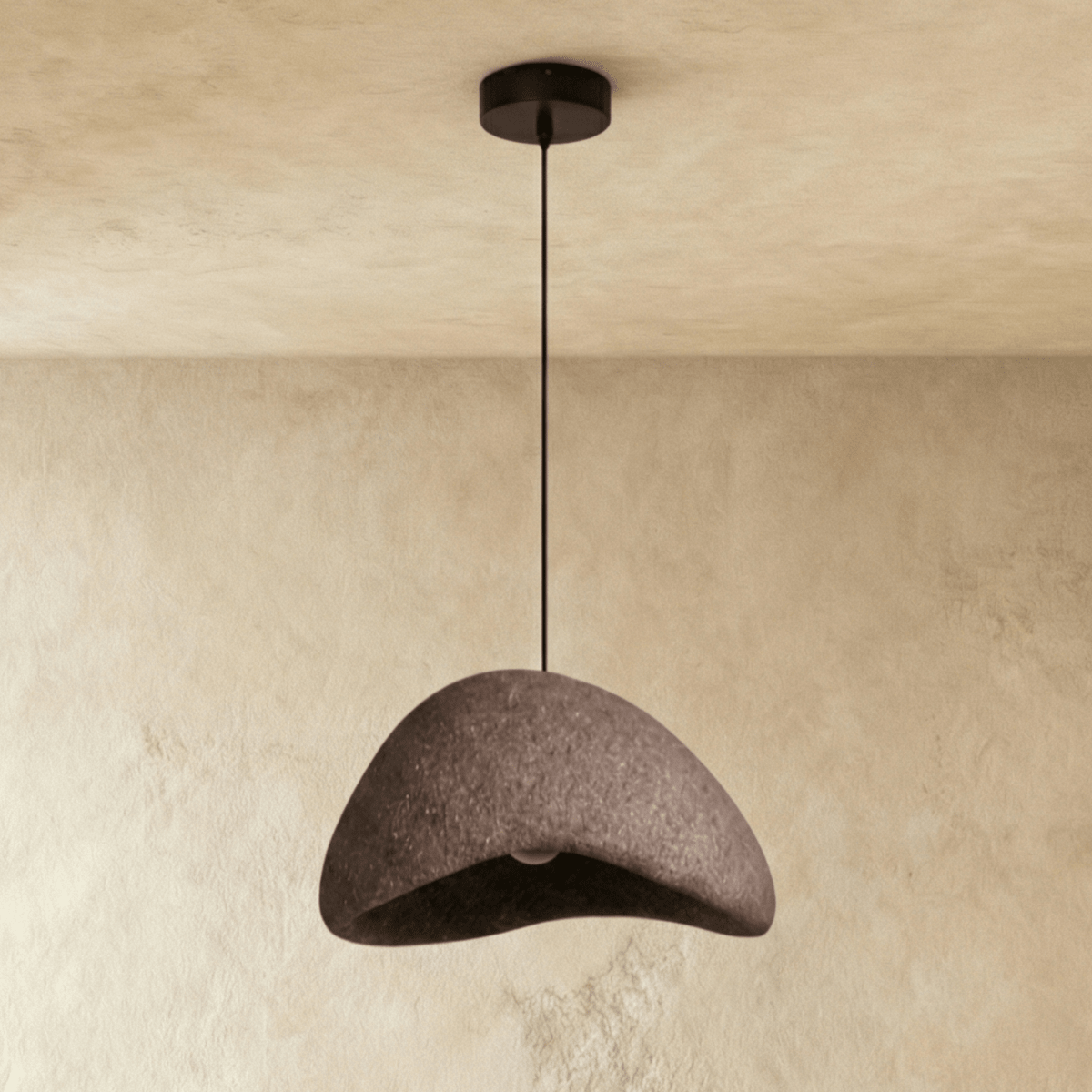 Candeeiro Pendente Cloudveil Sand Inspirado no Minimalismo Wabi Sabi
