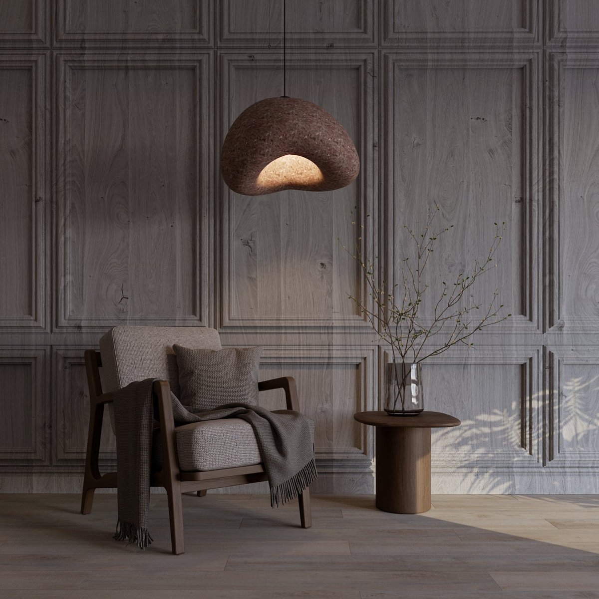 Candeeiro Pendente Cloudveil Sand Inspirado no Minimalismo Wabi Sabi