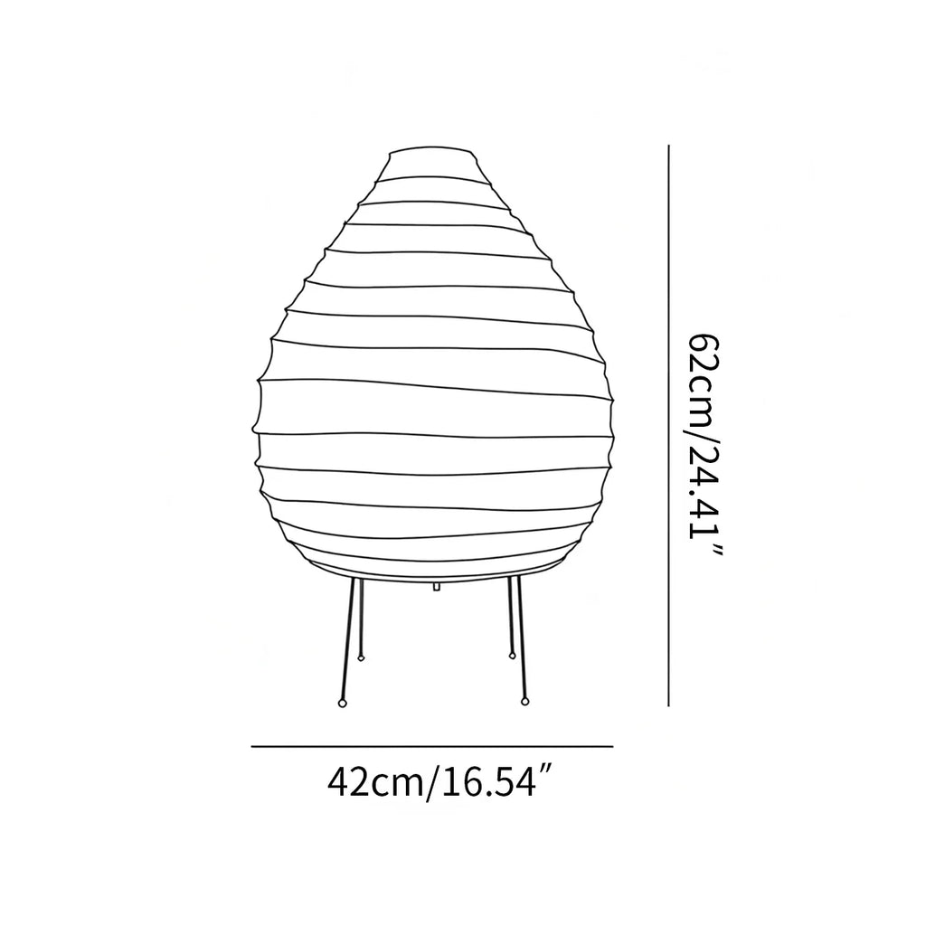 NoriGlow Rice Paper Table Lamp For Bedroom With Japanese Minimalist Glow
