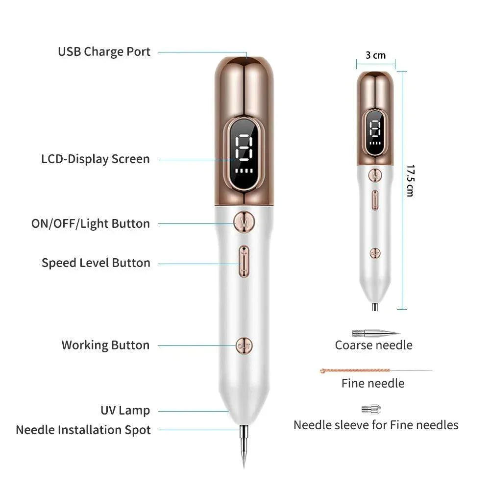 NovaDerm Hautstift mit neun Intensitätsstufen für Hautanhängsel, Muttermale und Warzen