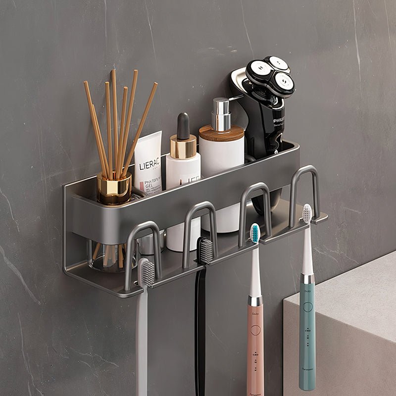 Marena Adhesive Countertop Organizer, No-Drill Bathroom Storage