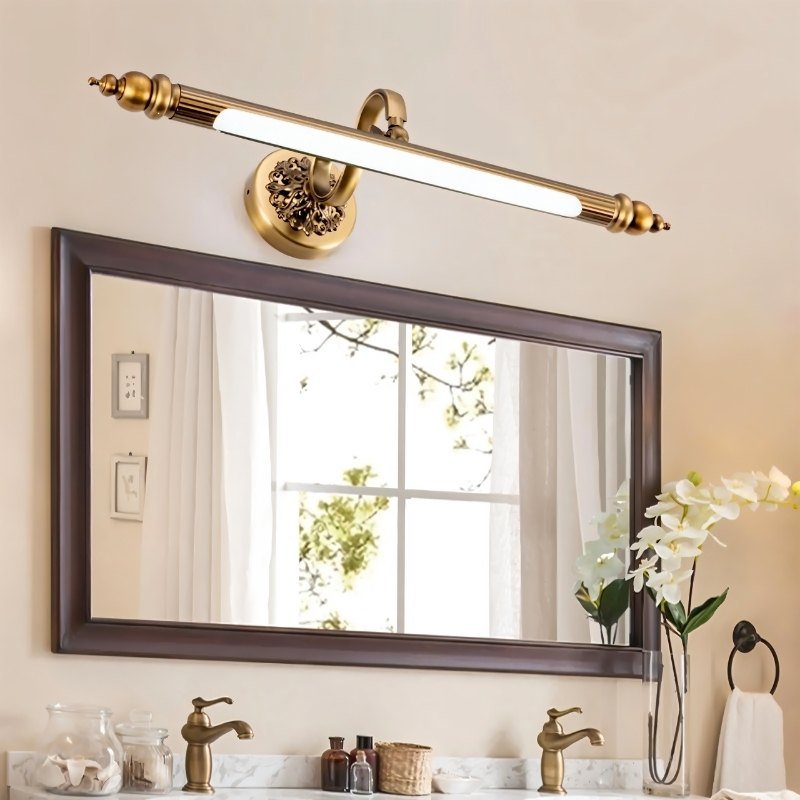Luz de Parede Retro Copperlume com Base Ornamental e Detalhes Estriados