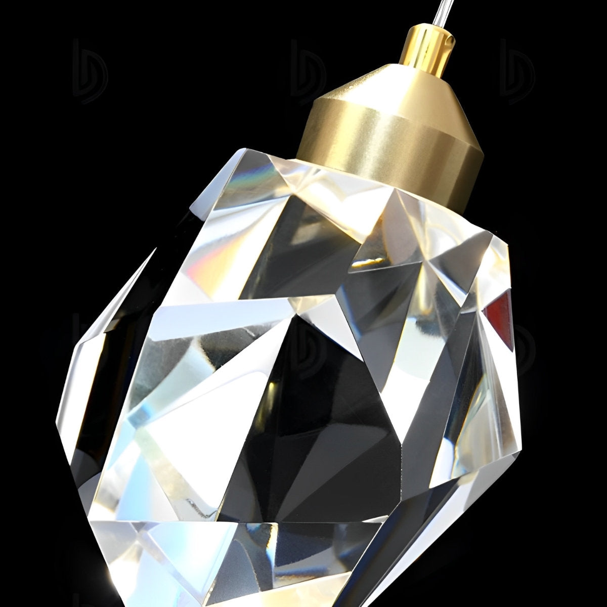 Astrae Crystal Droplet Chandelier, Twisted Gold Pendant Light, Warm LED