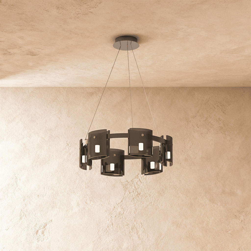 Křišťálový lustr LuminaRing s čirým sklem pro glamour obývací pokoj  