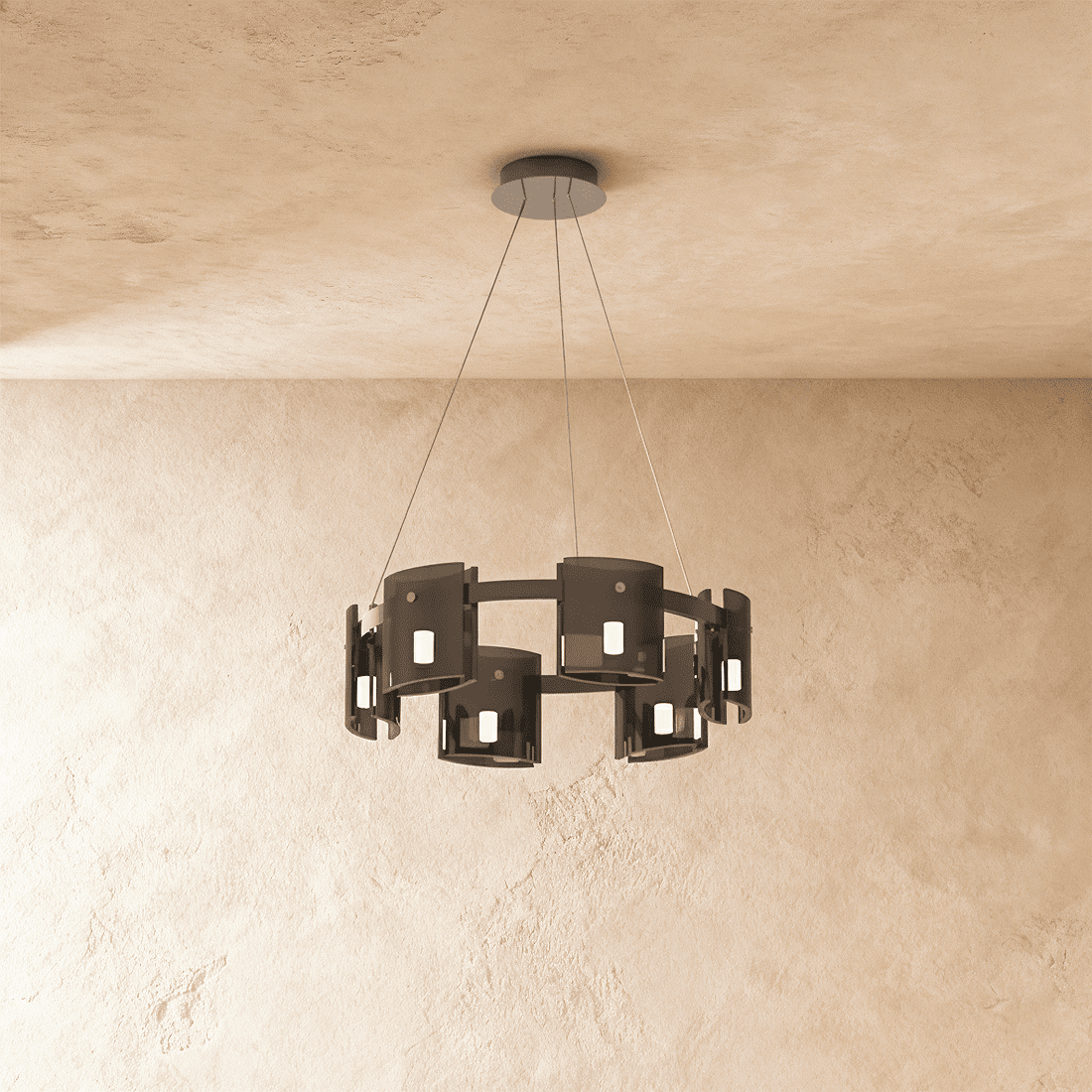 Křišťálový lustr LuminaRing s čirým sklem pro glamour obývací pokoj  