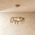 Křišťálový lustr LuminaRing s čirým sklem pro glamour obývací pokoj  