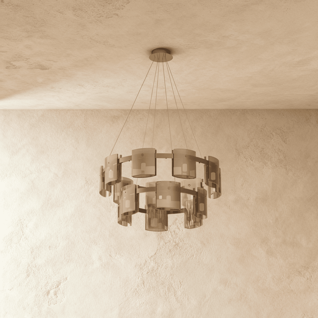 Křišťálový lustr LuminaRing s čirým sklem pro glamour obývací pokoj  