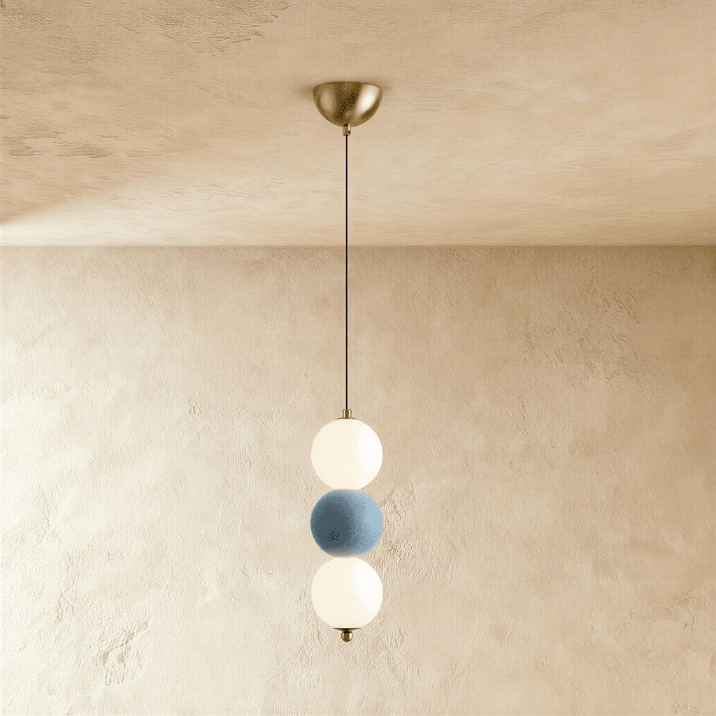 Geometryczna lampa wisząca Orbis Lux z matowymi szklanymi kulami