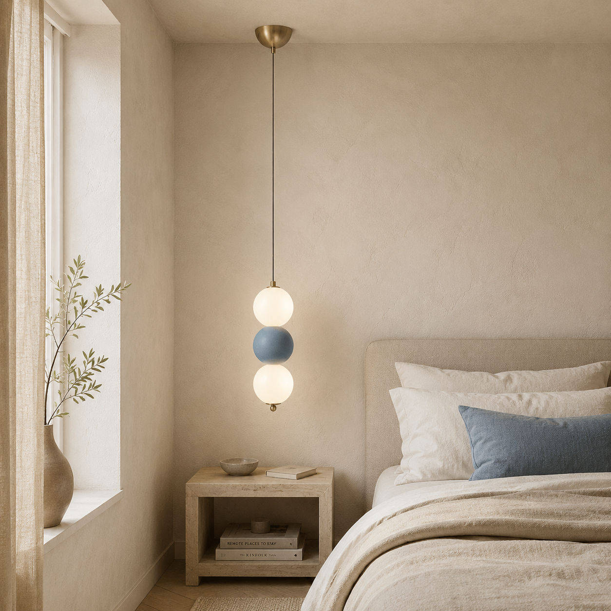 Geometryczna lampa wisząca Orbis Lux z matowymi szklanymi kulami