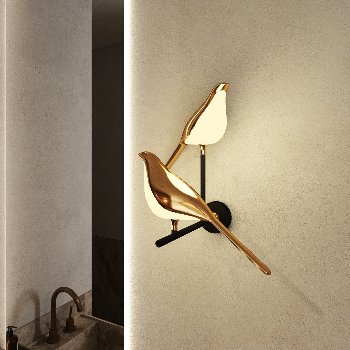 AviaryGlow Fuglelys Vegglampe Gir Varm Omgivelsesbelysning