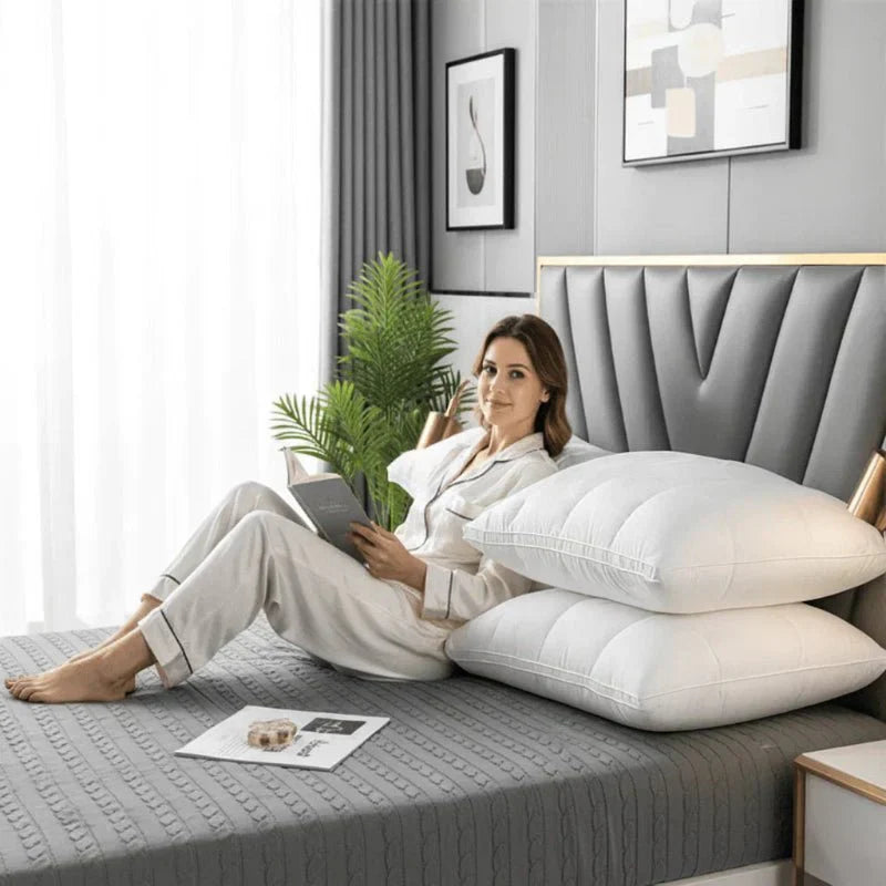 Oreiller luxueux en duvet d'oie pour un sommeil réparateur - Fioriscas