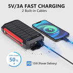 Solarny powerbank 30 000 mAh EclipseVolt, wodoodporny, z bezprzewodowym ładowaniem Qi