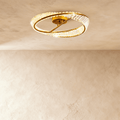 Prangende Krystallring Taklampe med Metallramme og LED-belysning