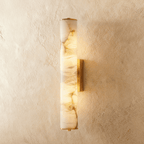 Lampada da parete in marmo di alabastro con luci doppie verso l’alto e verso il basso