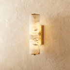 Lampada da parete in marmo di alabastro con luci doppie verso l’alto e verso il basso