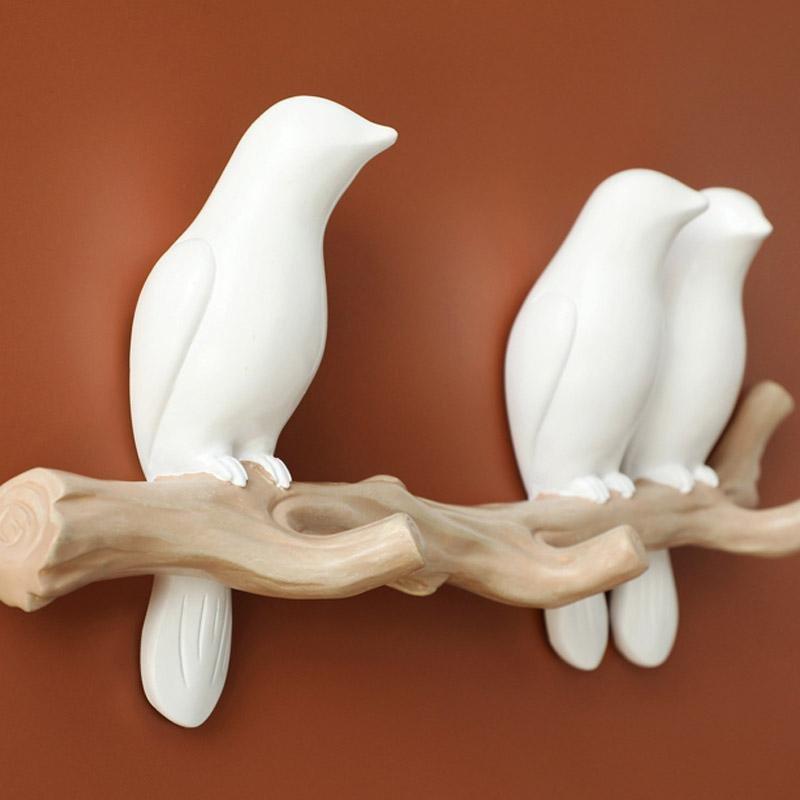 Liora Resin Wall Hook, Bird Branch Design for Coats & Scarves