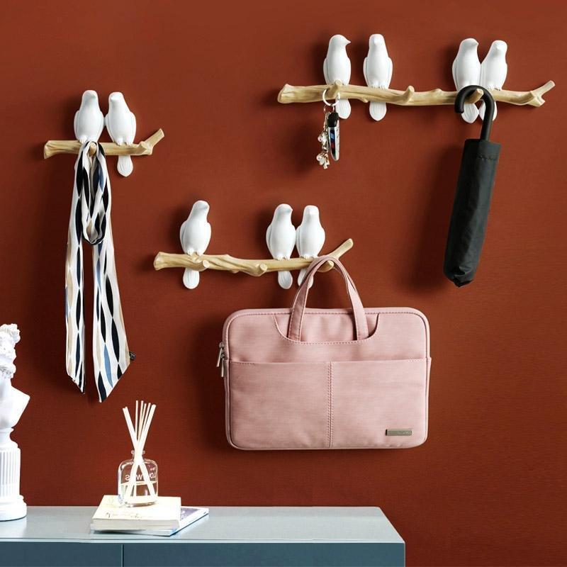 Liora Resin Wall Hook, Bird Branch Design for Coats & Scarves