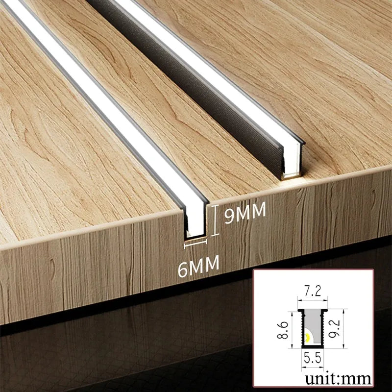 LED lišta pod kuchyňskou skříňku s možností zkrácení, úzký hliníkový profil, 3 odstíny světla