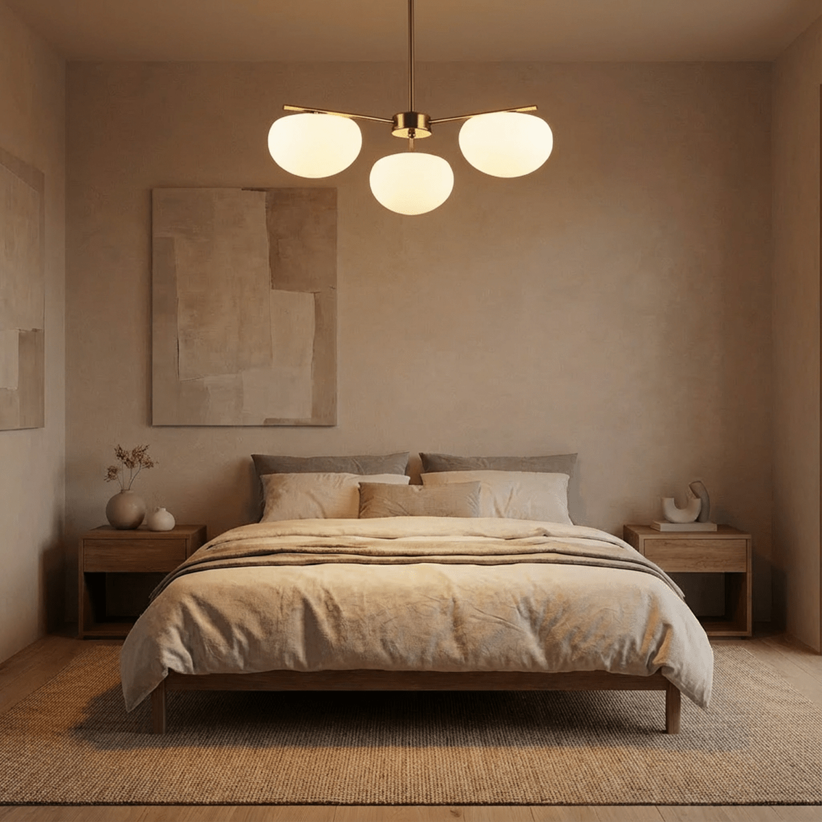Aurora Gold Iron And Glass Pendant Light With Spherical Glass Shades For Living Rooms