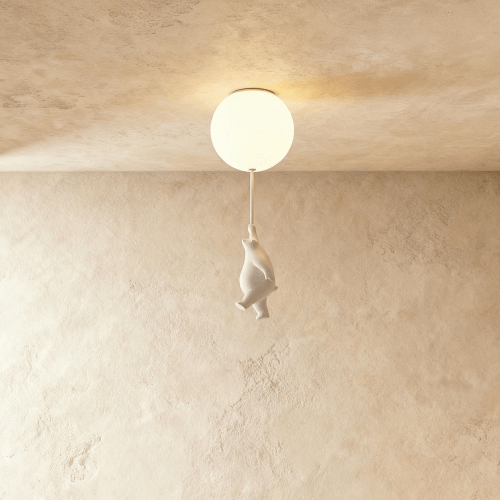 Bear Balloon Ceiling Light For Kids Room Cute Modern Night Lamp