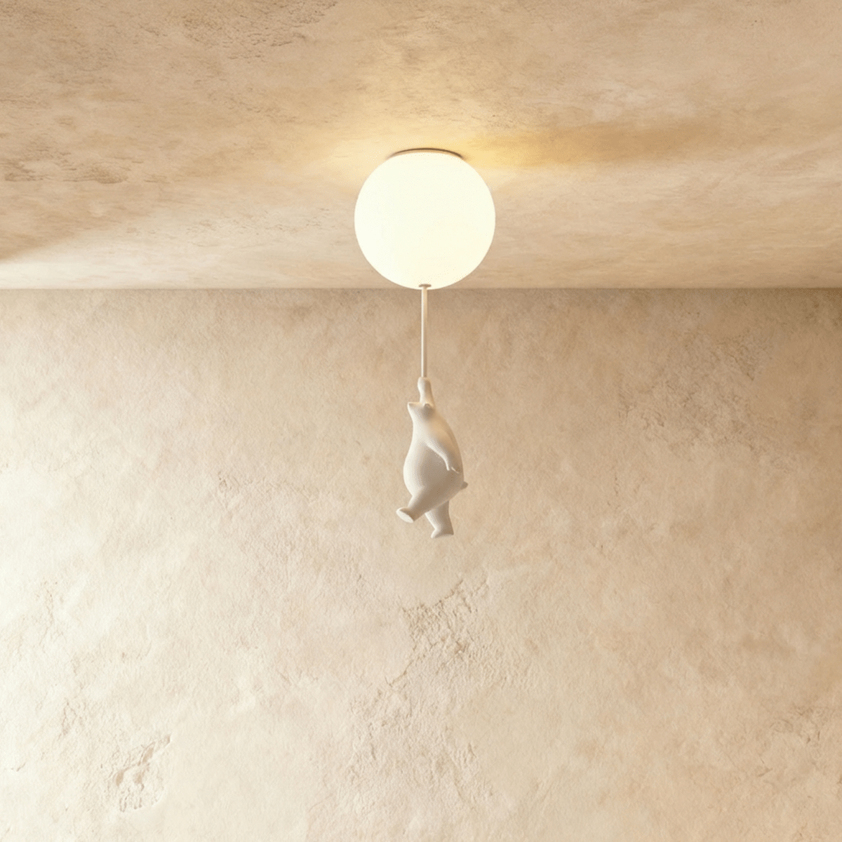 Bear Balloon Ceiling Light For Kids Room Cute Modern Night Lamp