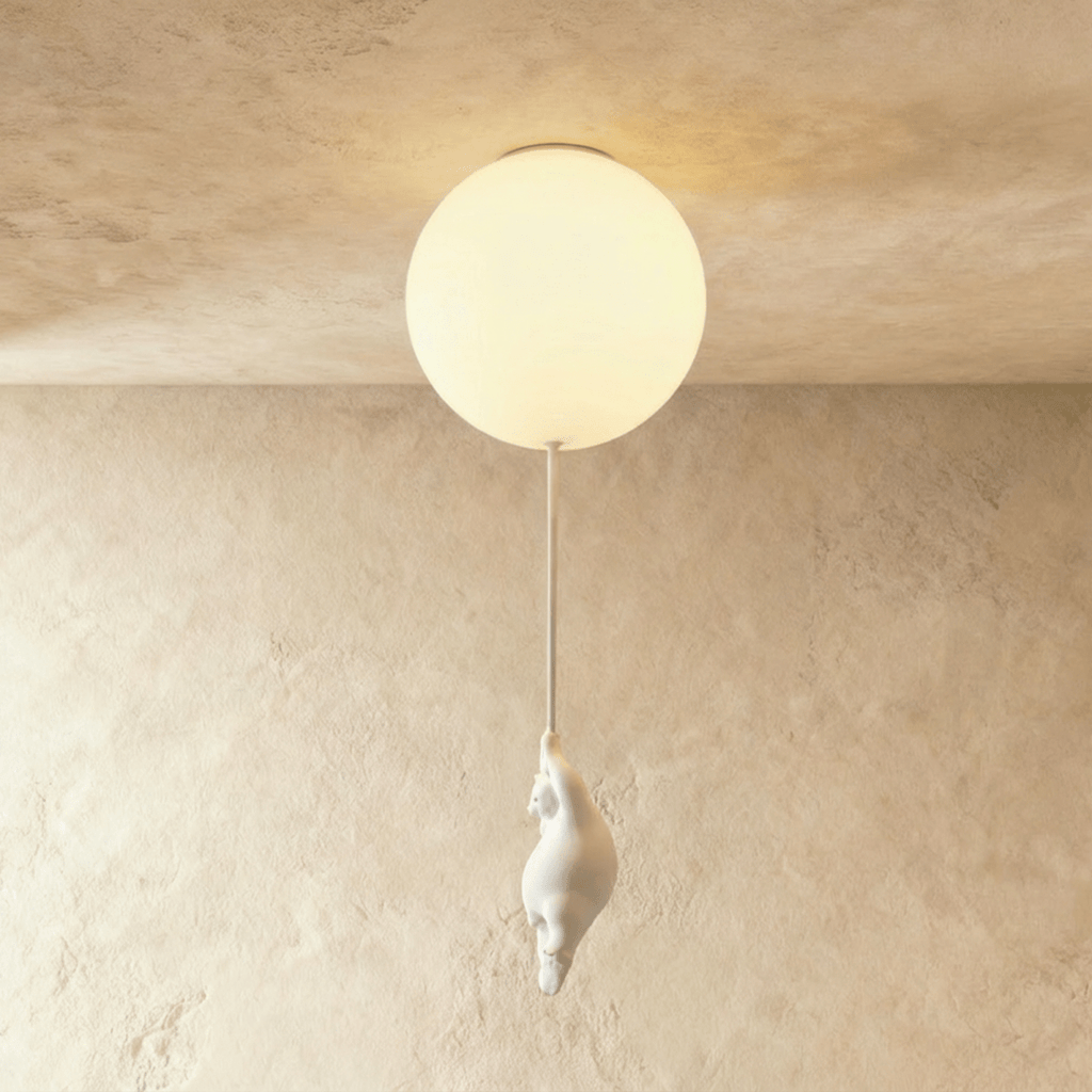 Bear Balloon Ceiling Light For Kids Room Cute Modern Night Lamp