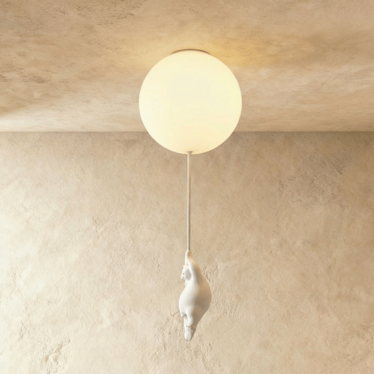 Bear Balloon Ceiling Light For Kids Room Cute Modern Night Lamp