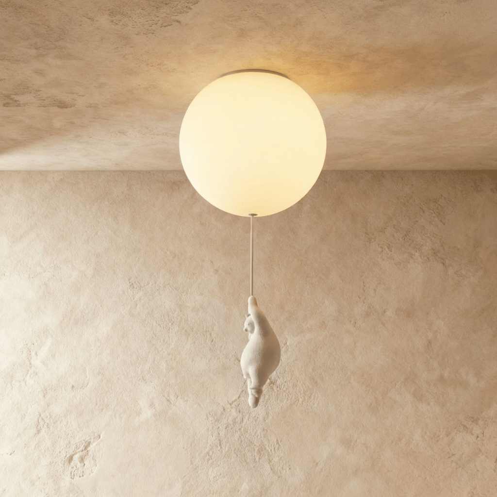 Bear Balloon Ceiling Light For Kids Room Cute Modern Night Lamp