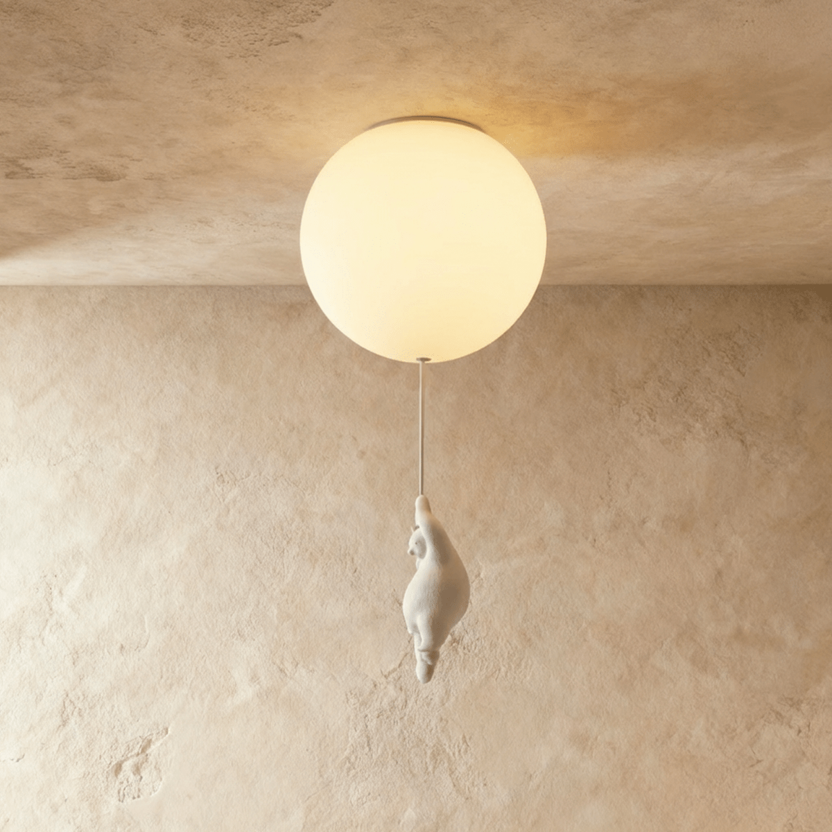 Bear Balloon Ceiling Light For Kids Room Cute Modern Night Lamp