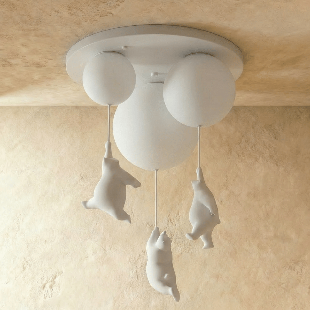 Bear Balloon Ceiling Light For Kids Room Cute Modern Night Lamp