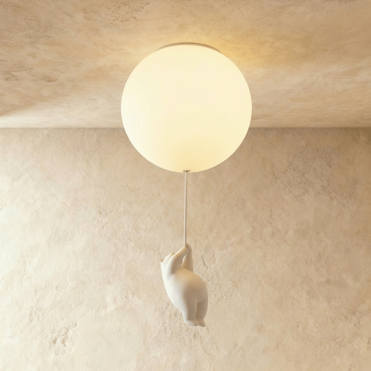 Bear Balloon Ceiling Light For Kids Room Cute Modern Night Lamp