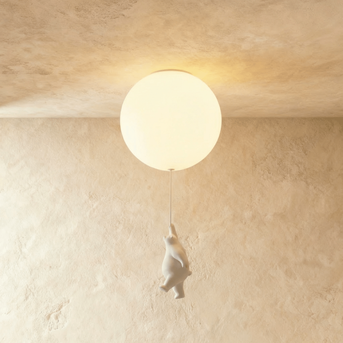 Bear Balloon Ceiling Light For Kids Room Cute Modern Night Lamp